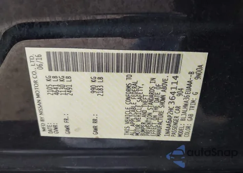 2017 Nissan Maxima 3.5 Platinum z USA, uszkodzony, nr VIN 1N4AA6AP2HC364114